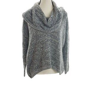 Express Womens XS Wool Mohair Cowl Neck Sweater Gray Knit Pullover